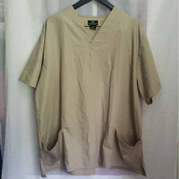 Natural Uniforms Tops - Natural Uniforms Scrub Top Tan Scrubs Medical Vet Dental 2XL